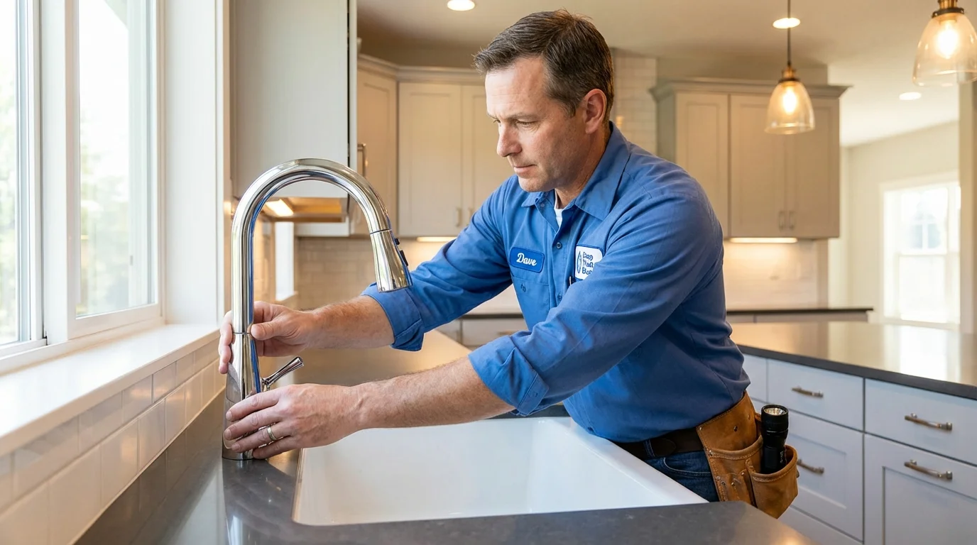 Kitchen faucet installation by Johns Plumbing LLC in Winnebago